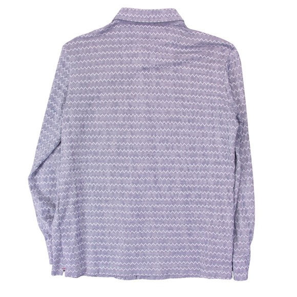 MISSONI Mens Small Blue White Zig Zag LS Button Front Shirt SOFT Cotton - Picture 3 of 10